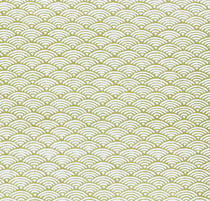 China Seas Fabric: Seto II - Custom Lime on Tinted Belgian Linen / Cotton