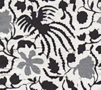 China Seas Fabric: Seya - Custom Charcoal / Gray on White Belgian Linen / Cotton
