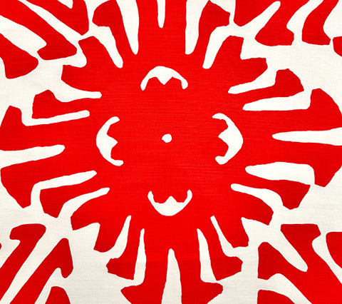 China Seas Fabric: Sigourney - Custom Red on White Belgian Linen / Cotton
