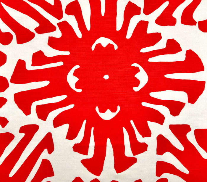 China Seas Fabric: Sigourney - Custom Red on White Belgian Linen / Cotton