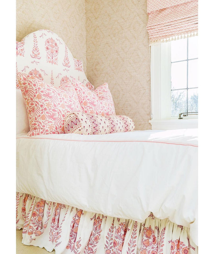 China Seas Fabric: SunnyJim Batik - Custom Multi Pinks on Tinted Belgian Linen / Cotton