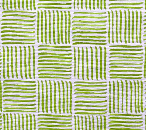 China Seas Fabric: Textura - Custom Lime Green on White Belgian Linen / Cotton