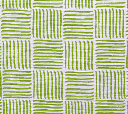 China Seas Fabric: Textura - Custom Lime Green on White Belgian Linen / Cotton