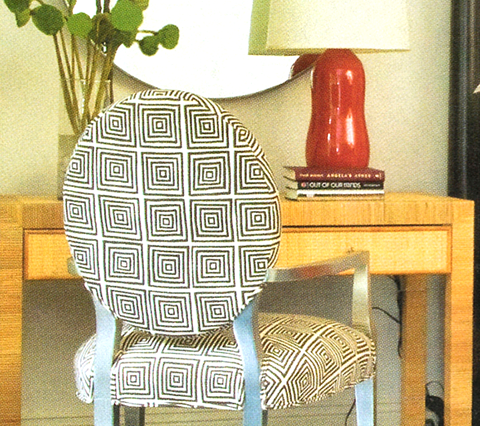 China Seas Fabric: Ziggurat Reverse - Custom Coral on Tinted 100% Cotton Slub Duck