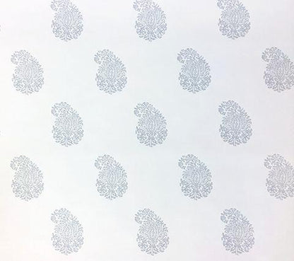 China Seas Wallpaper: Bangalore Paisley - Custom Gray on Almost White Paper