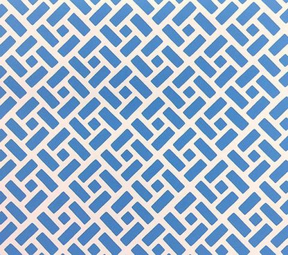 China Seas Wallpaper: Edo II - Custom Sailor's Sea Blue geometric print on White Paper