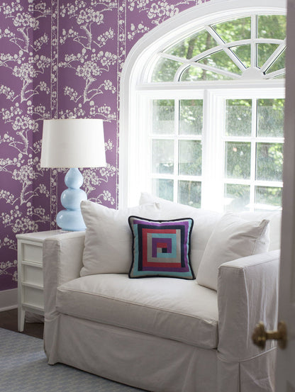 China Seas Wallpaper: Hawthorne - Custom Beige on White Paper (FIVE YARD MINIMUM)