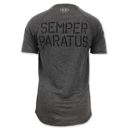 COAST GUARD UNDER ARMOUR SEMPER PARATUS TECH T-SHIRT (CHARCOAL) 1
