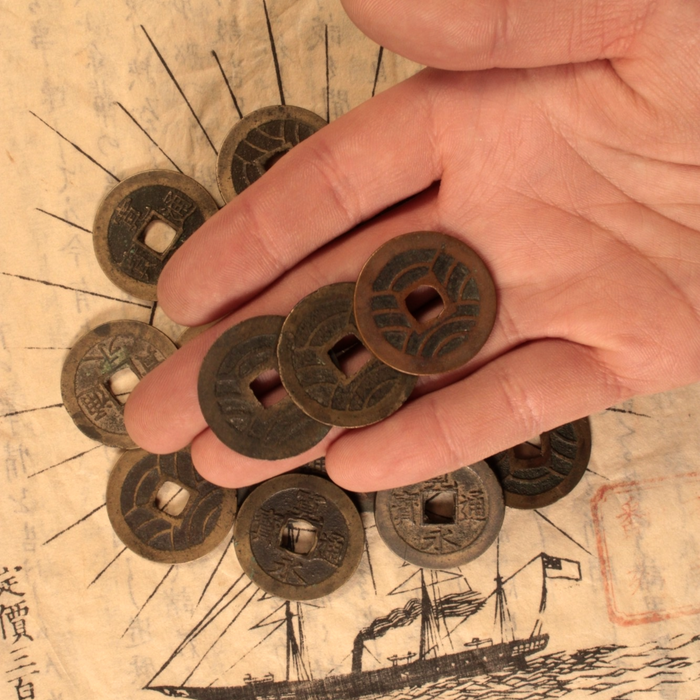 Coins of the Edo Period, Three Coin Collection - 1626 to 1870 CE - Edo Japan