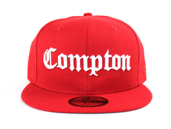 Compton New Era 59fifty Fitted Hat (Red Green Under Brim)