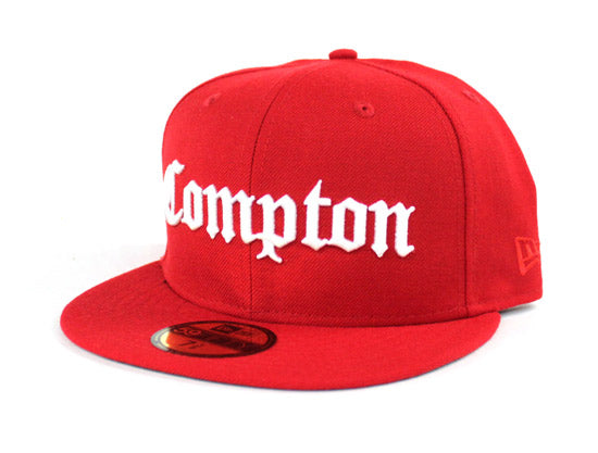 Compton New Era 59fifty Fitted Hat (Red Green Under Brim)