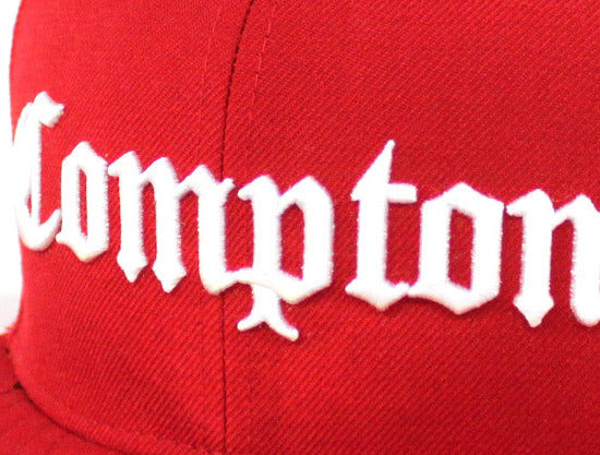 Compton New Era 59fifty Fitted Hat (Red Green Under Brim)