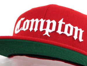 Compton New Era 59fifty Fitted Hat (Red Green Under Brim)