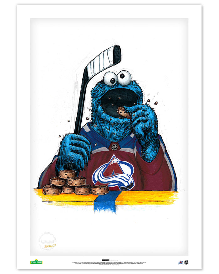 Cookie Monster x NHL Avalanche Limited Edition Art Print