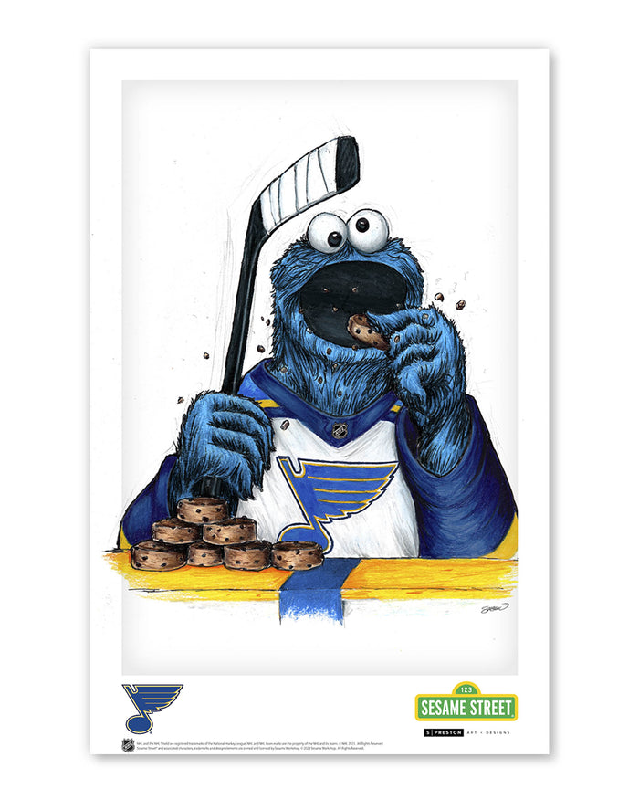 Cookie Monster x NHL Blues Limited Edition Art Print