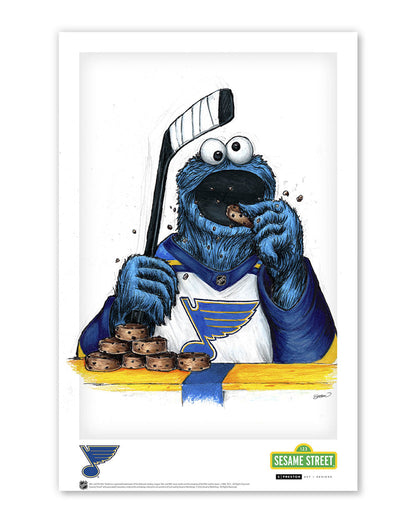 Cookie Monster x NHL Blues Limited Edition Art Print