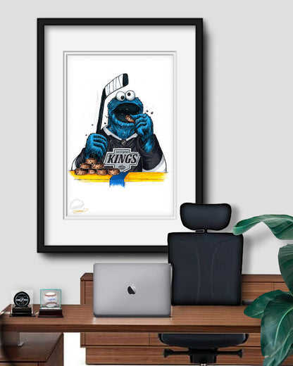 Cookie Monster x NHL Kings Art Print