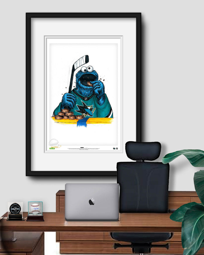 Cookies and Biscuits - Cookie Monster x NHL Sharks Art Print