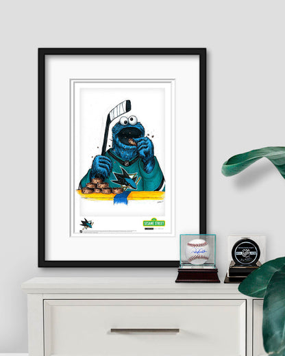 Cookies and Biscuits - Cookie Monster x NHL Sharks Art Print