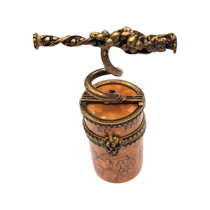 Cork Screw Wine Limoges Box Porcelain Limoges spirits champagne wine French Trinket Box