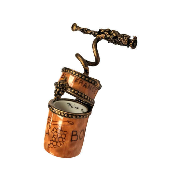 Cork Screw Wine Limoges Box Porcelain Limoges spirits champagne wine French Trinket Box