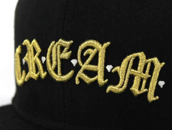 CREAM New Era 59Fifty Fitted Hat (Black Gray Under brim)