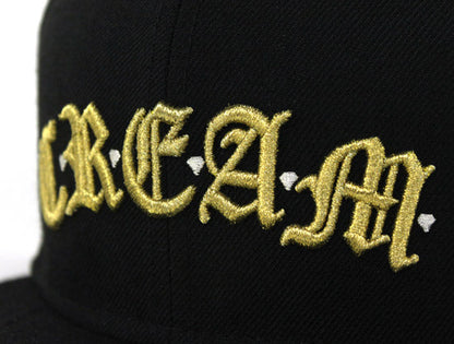 CREAM New Era 59Fifty Fitted Hat (Black Gray Under brim)