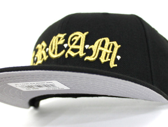 CREAM New Era 59Fifty Fitted Hat (Black Gray Under brim)