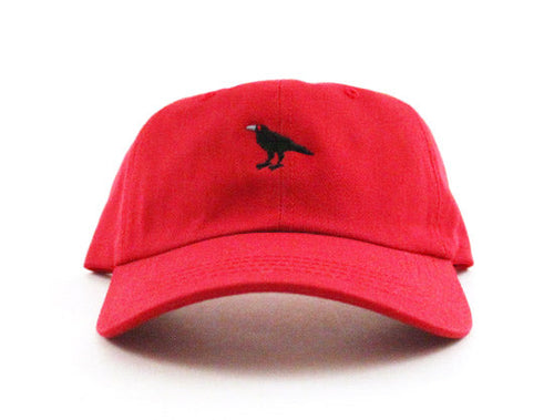 Crow Unconstructed Baseball Adjustable Dad Hat (Dark Red)