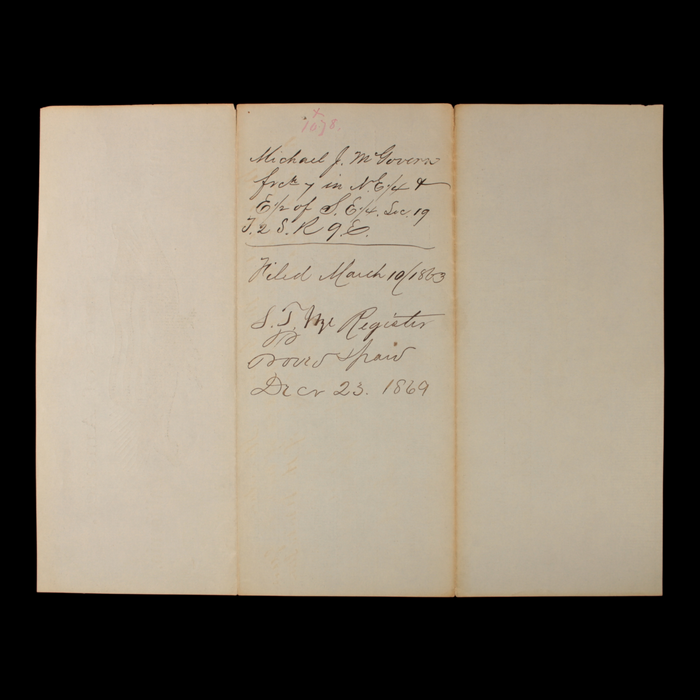 Declaratory Statement Form #1 (For Land Settlement) - 1863