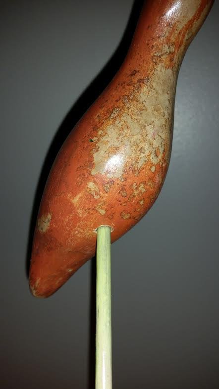 decoy bird wood carving hunting shore bird rustic orange shabby chic orange