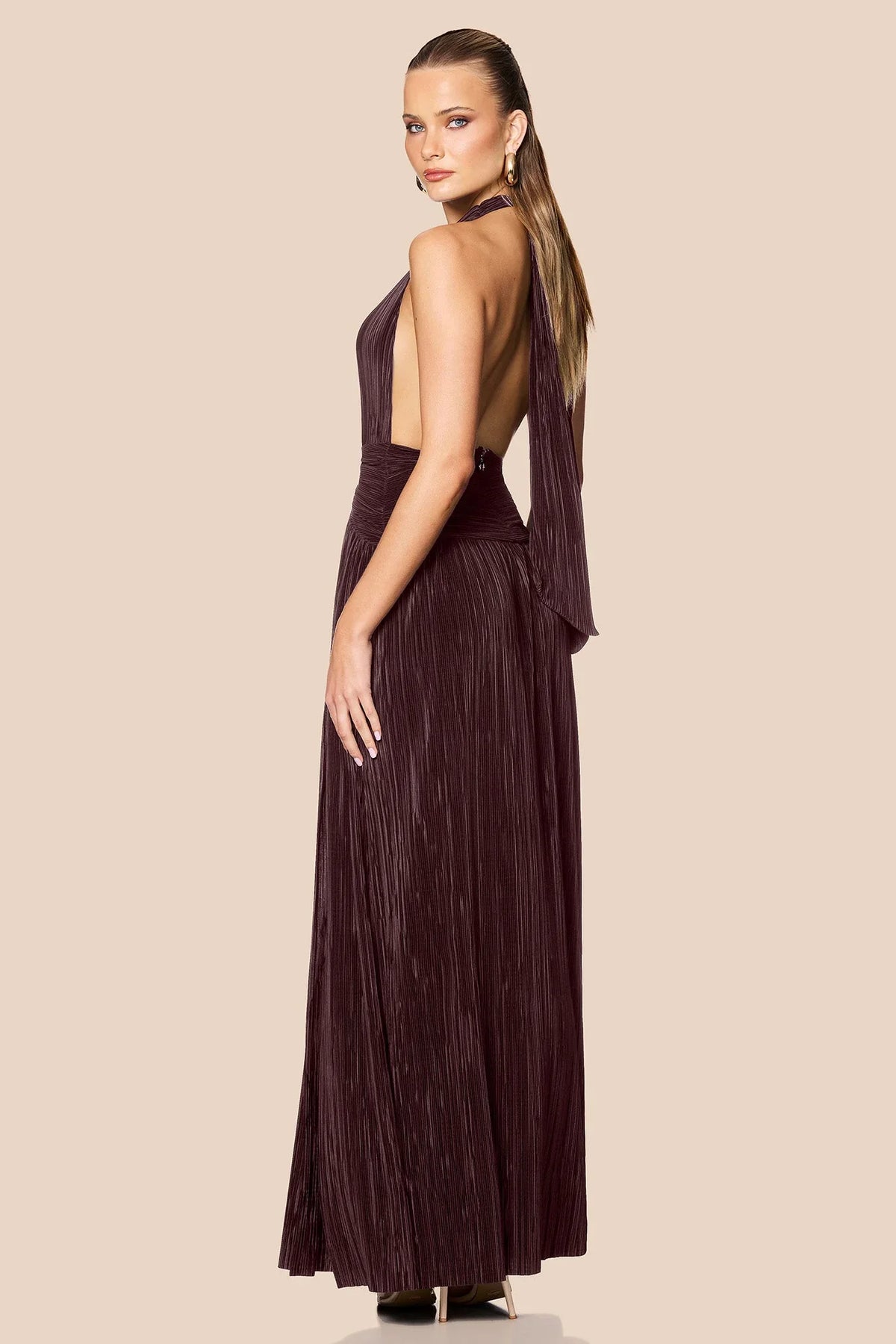 Nookie Desiree Halter Gown - Mocha