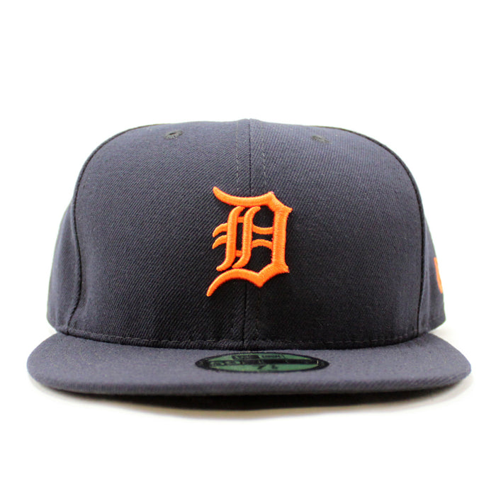 Detroit Tigers New Era 59Fifty Fitted Hat (Navy Orange Black Under Brim)