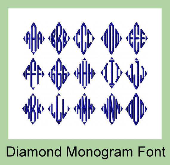 Diamond Monogram Font 3 Inch