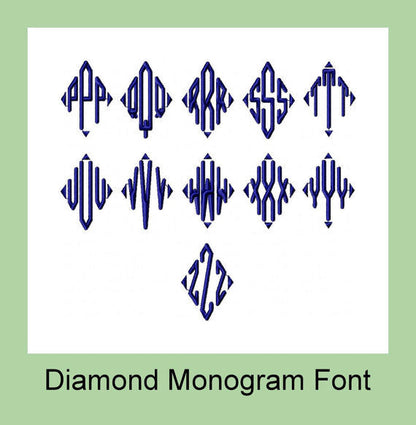 Diamond Monogram Font 3 Inch