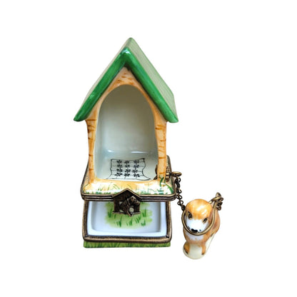 Dog in House Limoges Box Porcelain Limoges dog French Trinket Box