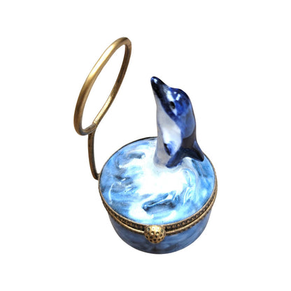 Dolphin Ocean Serenity Box Porcelain Limoges fish ocean beach LIMOGES BOXES French Trinket Box