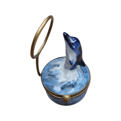 Dolphin Ocean Serenity Box Porcelain Limoges fish ocean beach LIMOGES BOXES French Trinket Box