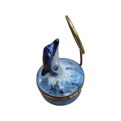Dolphin Ocean Serenity Box Porcelain Limoges fish ocean beach LIMOGES BOXES French Trinket Box