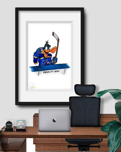Duck Season Hockey Season x NHL Blues Daffy Duck Limited Edition Art Print