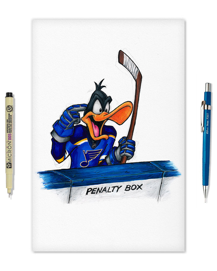 Duck Season Hockey Season x NHL Blues Daffy Duck Limited Edition Art Print