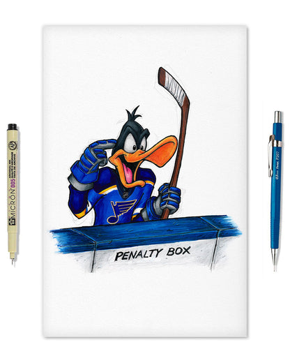Duck Season Hockey Season x NHL Blues Daffy Duck Limited Edition Art Print