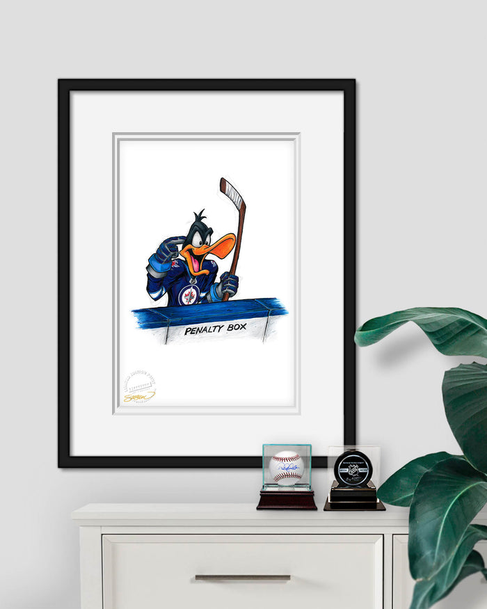Duck Season Hockey Season x NHL Jets Daffy Duck Limited Edition Art Print