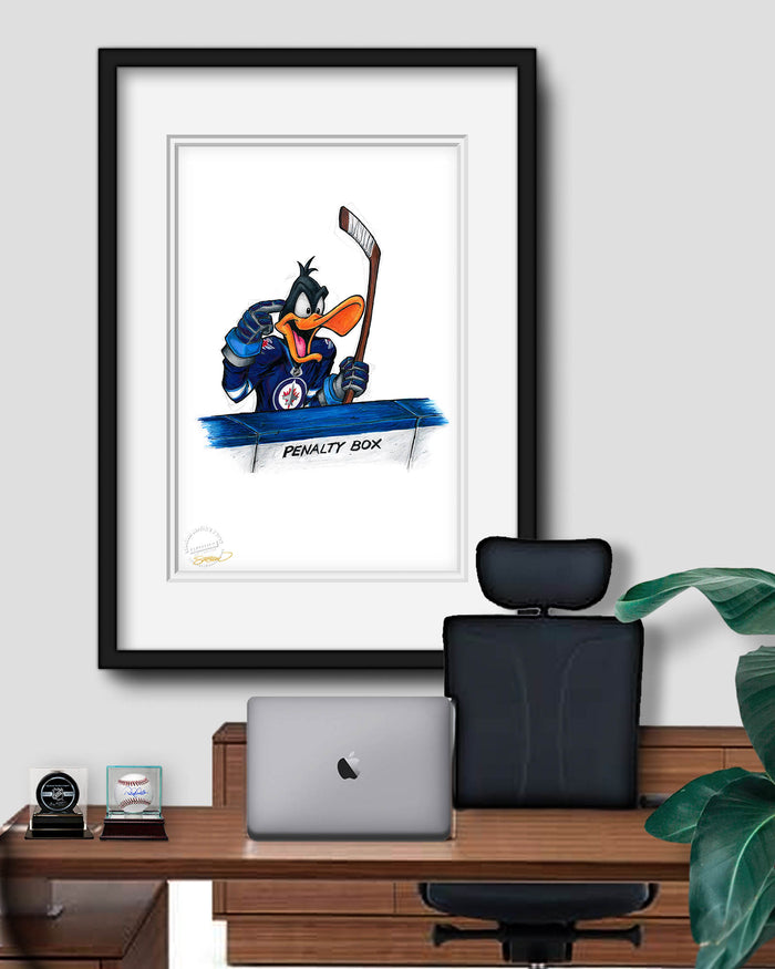 Duck Season Hockey Season x NHL Jets Daffy Duck Limited Edition Art Print