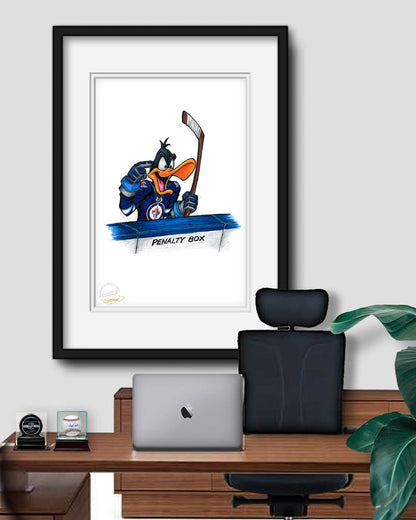 Duck Season Hockey Season x NHL Jets Daffy Duck Limited Edition Art Print