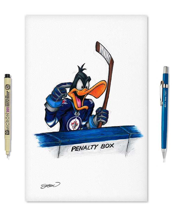Duck Season Hockey Season x NHL Jets Daffy Duck Limited Edition Art Print