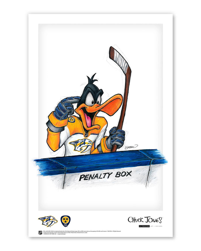 Duck Season Hockey Season x NHL Predators Daffy Duck Limited Edition Art Print