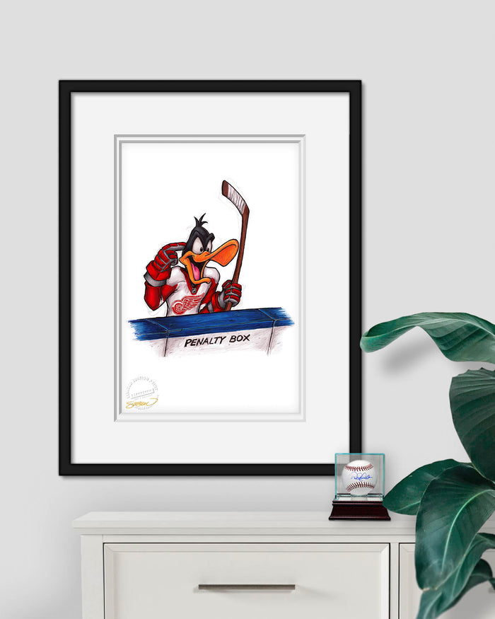 Duck Season Hockey Season x NHL Red Wings Daffy Duck Limited Edition Art Print