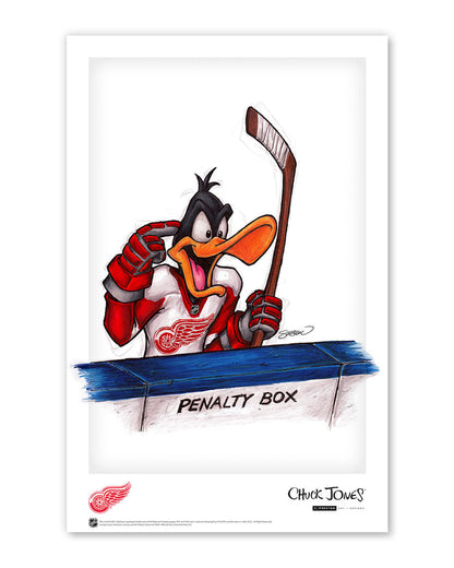 Duck Season Hockey Season x NHL Red Wings Daffy Duck Limited Edition Art Print