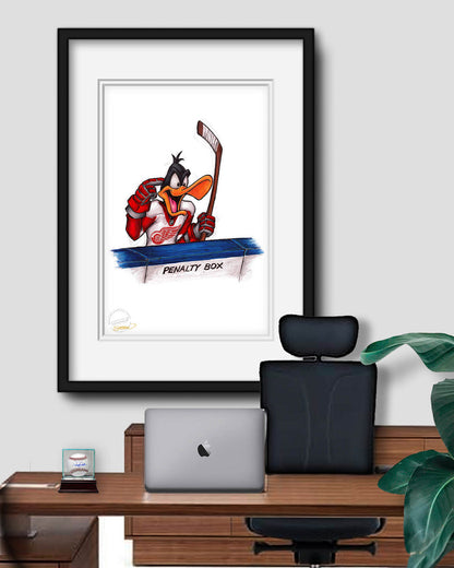 Duck Season Hockey Season x NHL Red Wings Daffy Duck Limited Edition Art Print